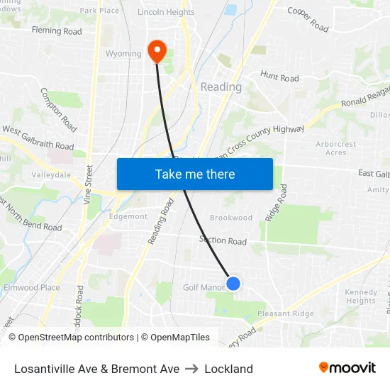 Losantiville Ave & Bremont Ave to Lockland map