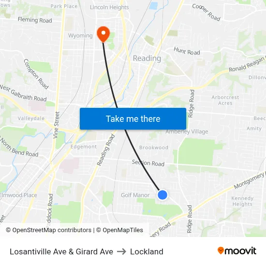 Losantiville Ave & Girard Ave to Lockland map