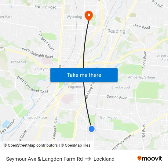 Seymour Ave & Langdon Farm Rd to Lockland map