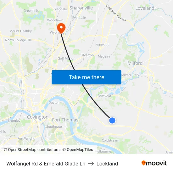 Wolfangel Rd & Emerald Glade Ln to Lockland map