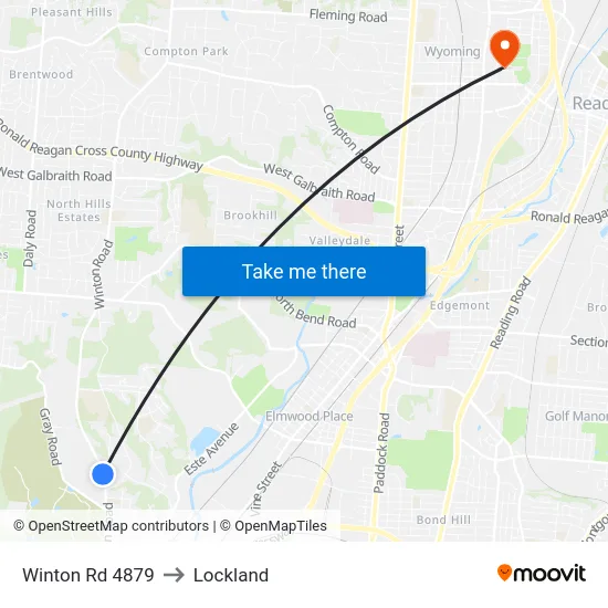 Winton Rd 4879 to Lockland map