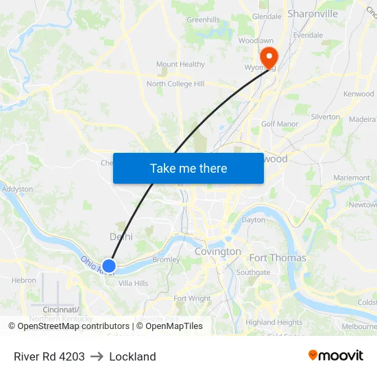 River Rd 4203 to Lockland map