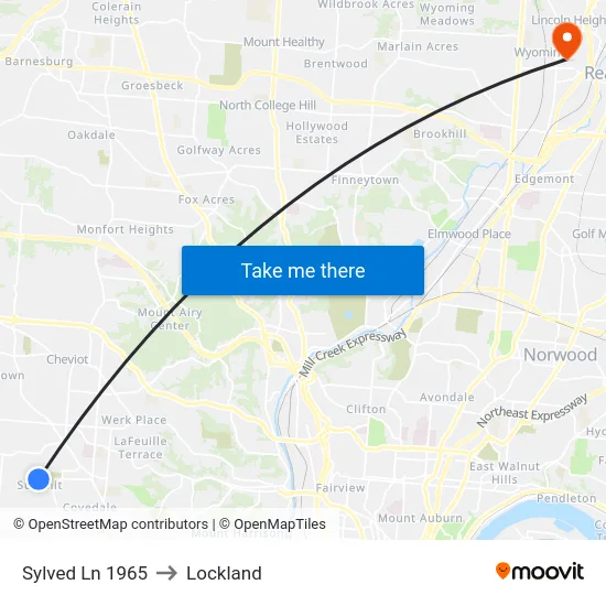 Sylved Ln 1965 to Lockland map