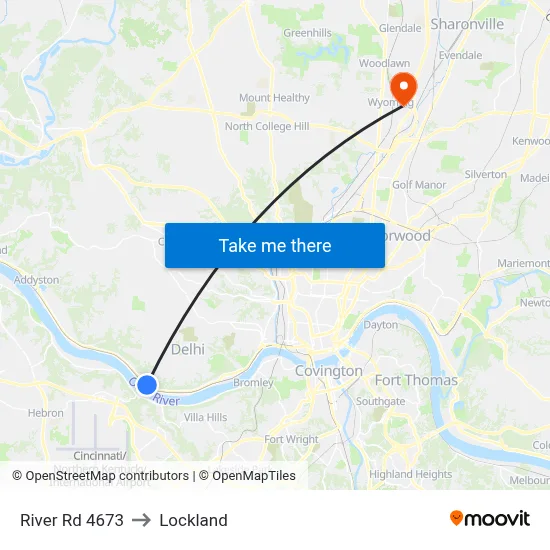 River Rd 4673 to Lockland map