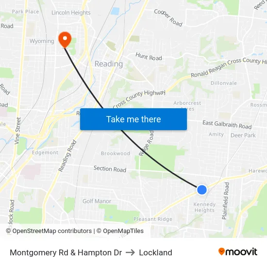 Montgomery Rd & Hampton Dr to Lockland map