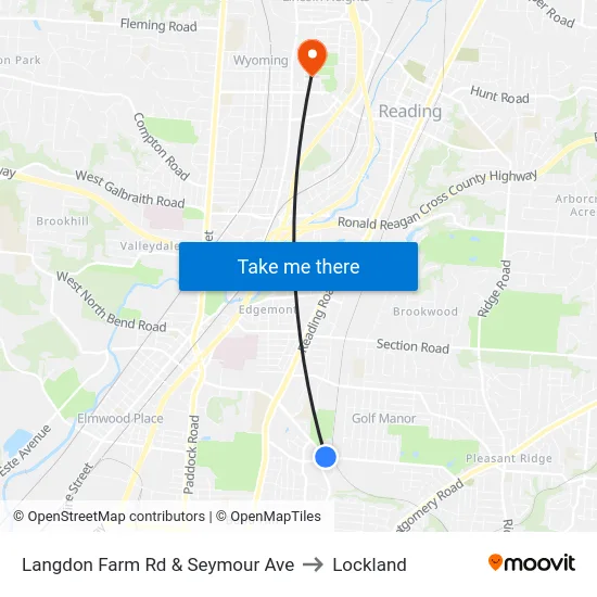 Langdon Farm Rd & Seymour Ave to Lockland map