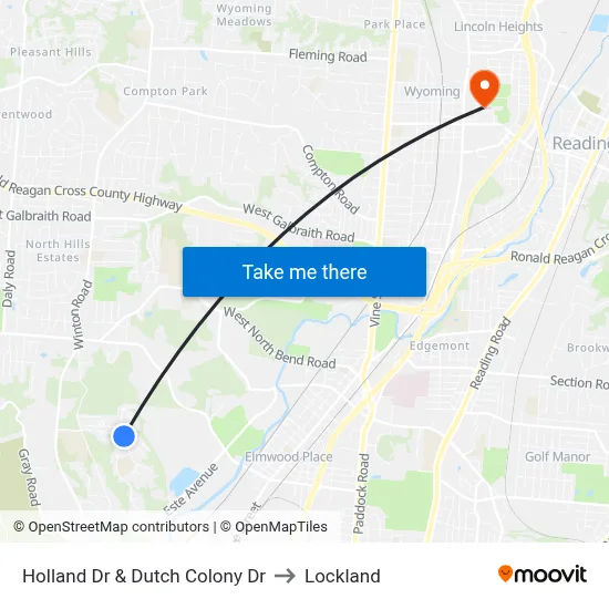 Holland Dr & Dutch Colony Dr to Lockland map