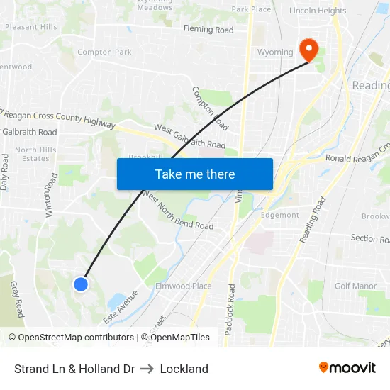 Strand Ln & Holland Dr to Lockland map