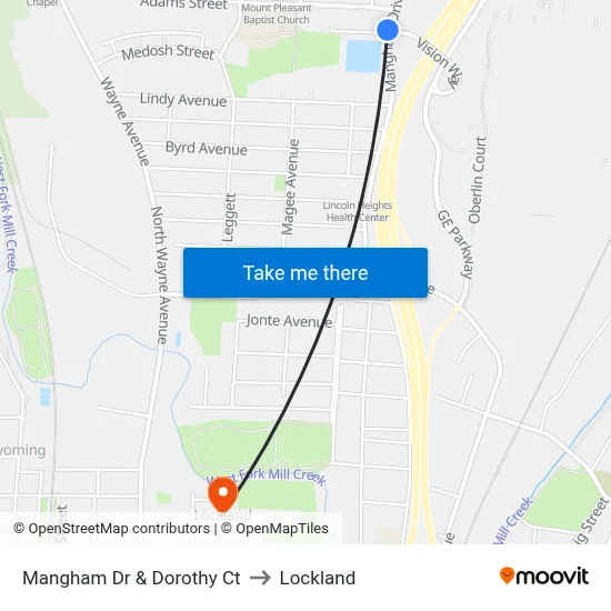 Mangham Dr & Dorothy Ct to Lockland map
