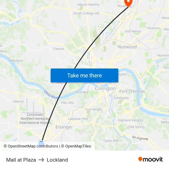 Mall at Plaza to Lockland map