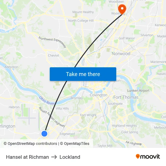 Hansel at Richman to Lockland map
