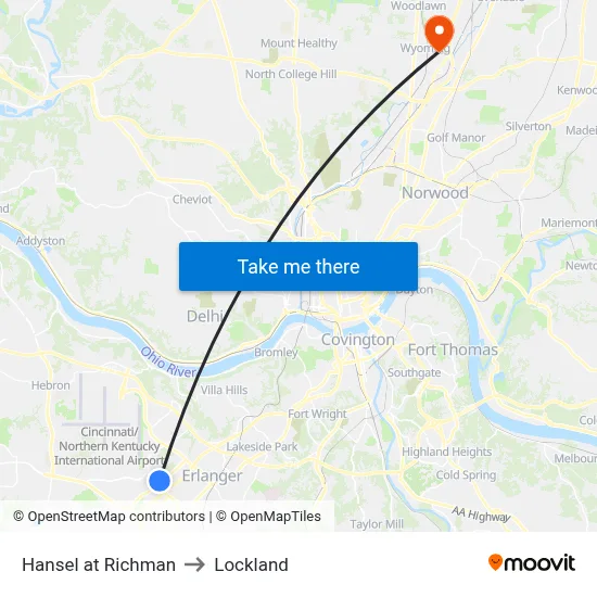 Hansel at Richman to Lockland map