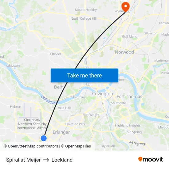 Spiral at Meijer to Lockland map