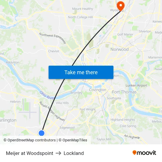 Meijer at Woodspoint to Lockland map