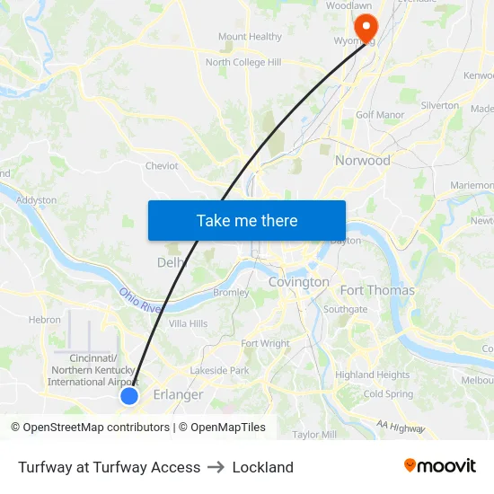 Turfway at Turfway Access to Lockland map