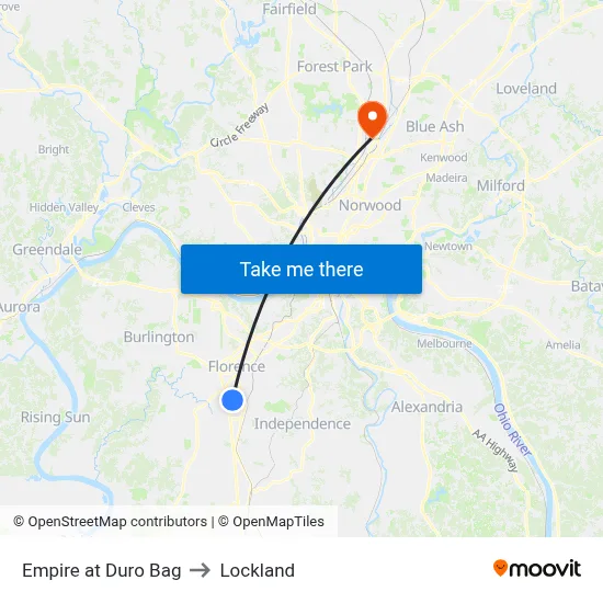 Empire at Duro Bag to Lockland map