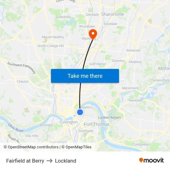 Fairfield at Berry to Lockland map