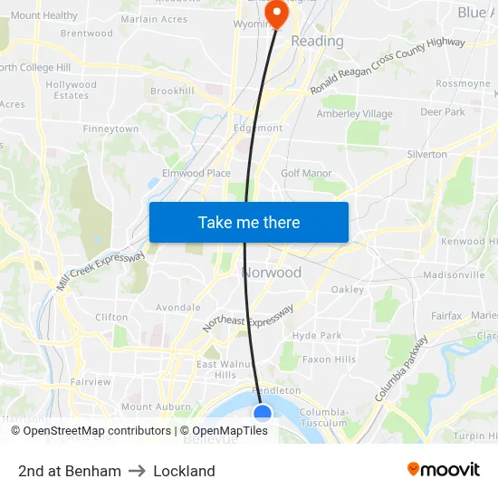 2nd at Benham to Lockland map