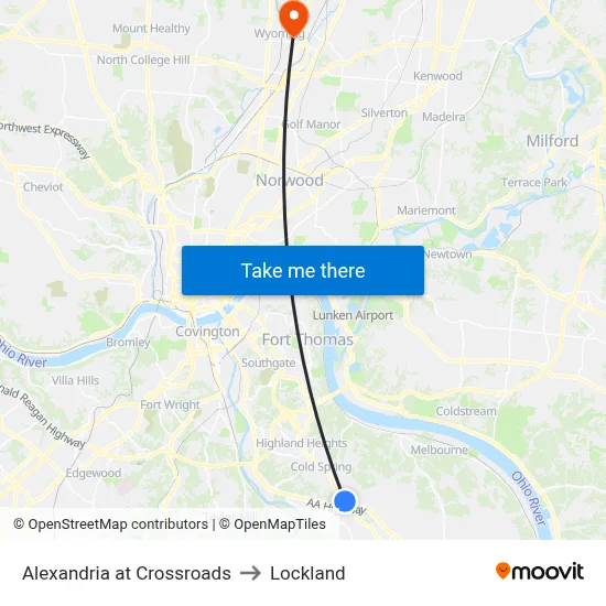 Alexandria at Crossroads to Lockland map