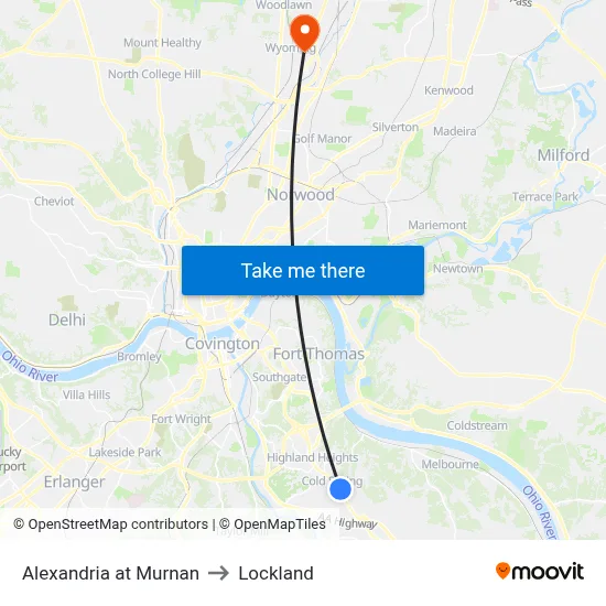 Alexandria at Murnan to Lockland map