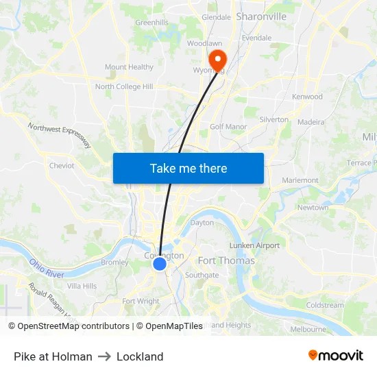 Pike at Holman to Lockland map