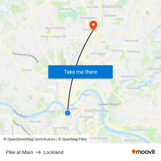 Pike at Main to Lockland map