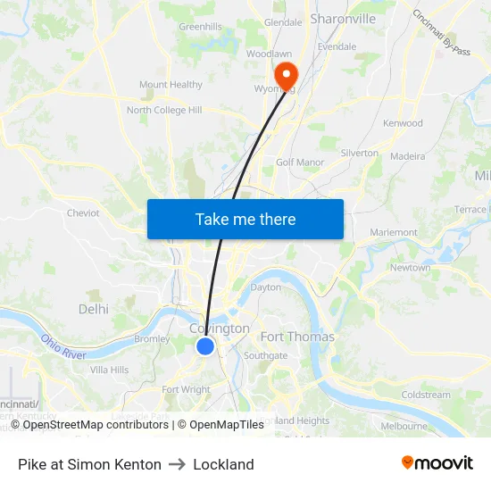 Pike at Simon Kenton to Lockland map