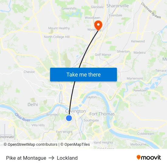 Pike at Montague to Lockland map