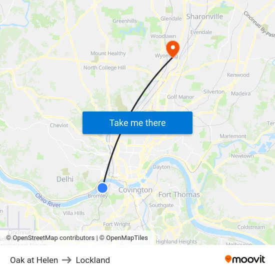 Oak at Helen to Lockland map