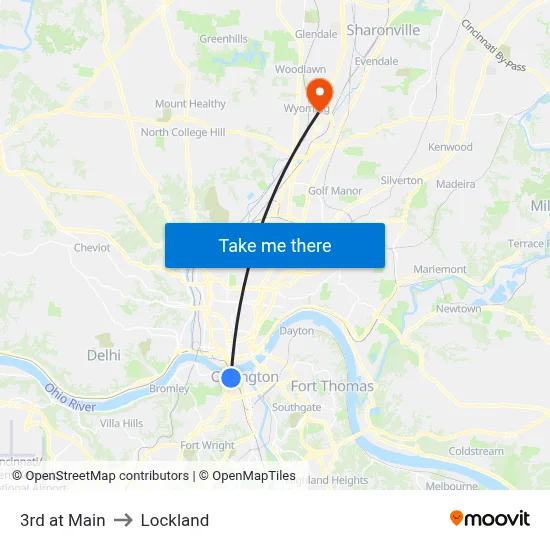 3rd at Main to Lockland map