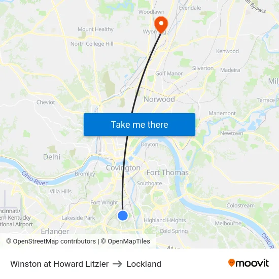 Winston at Howard Litzler to Lockland map
