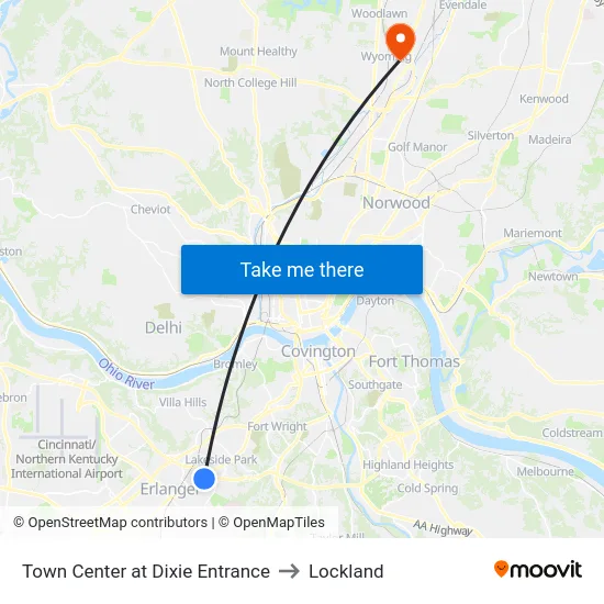Town Center at Dixie Entrance to Lockland map