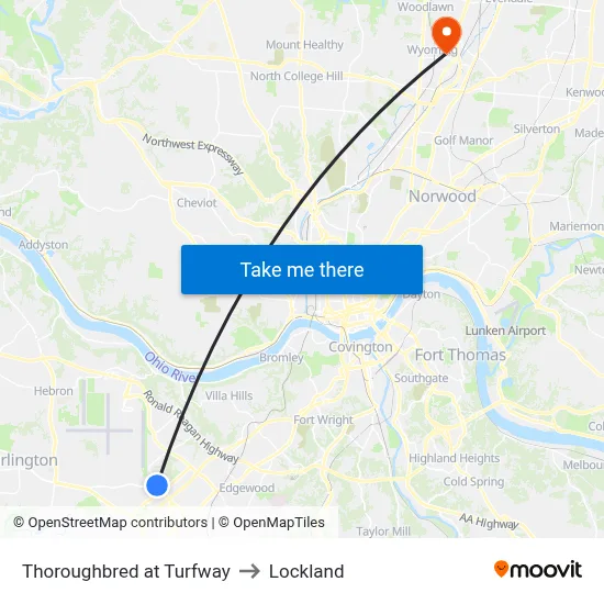 Thoroughbred at Turfway to Lockland map