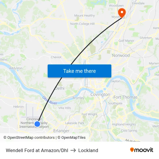 Wendell Ford at Amazon/Dhl to Lockland map