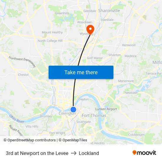 3rd at Newport on the Levee to Lockland map