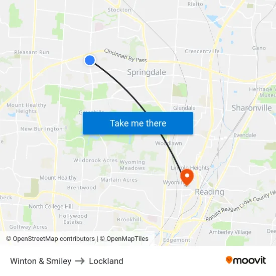 Winton & Smiley to Lockland map
