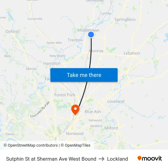 Sutphin St at Sherman Ave West Bound to Lockland map