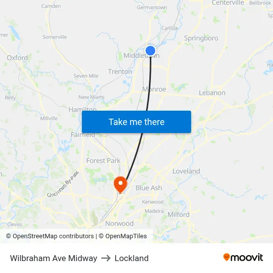 Wilbraham Ave Midway to Lockland map