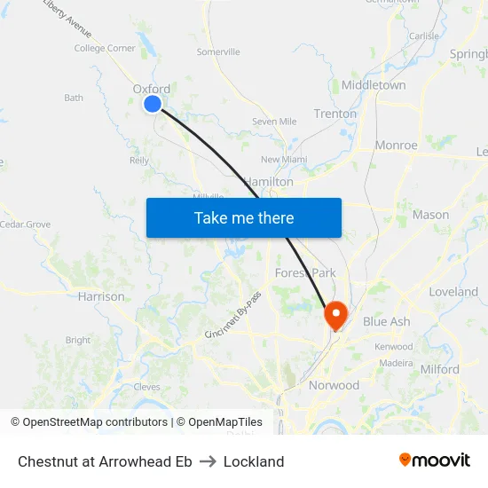 Chestnut at Arrowhead Eb to Lockland map