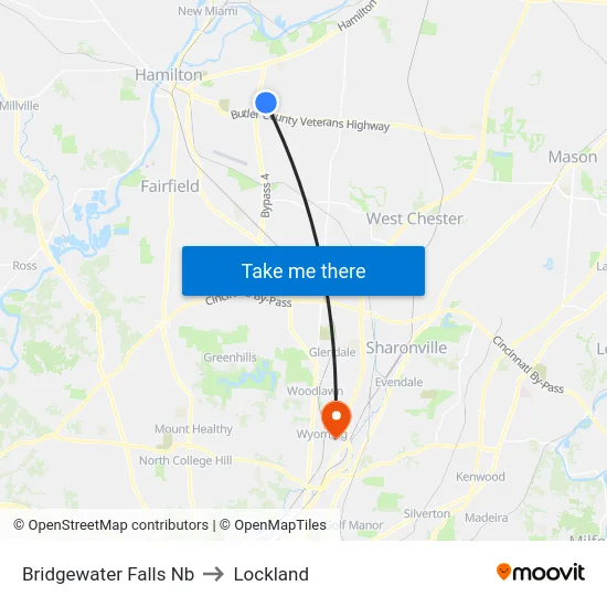Bridgewater Falls Nb to Lockland map