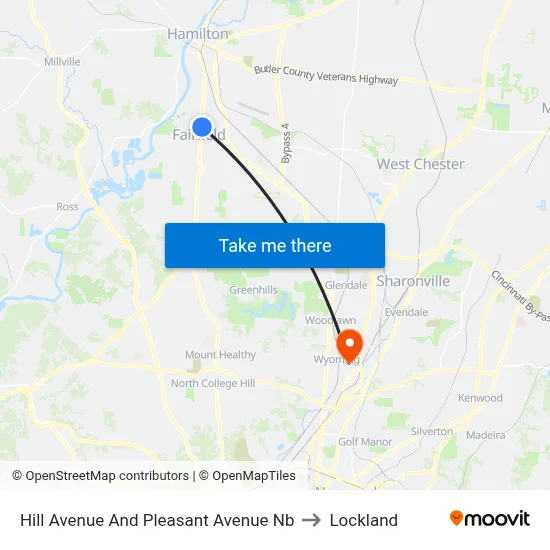 Hill Avenue And Pleasant Avenue Nb to Lockland map