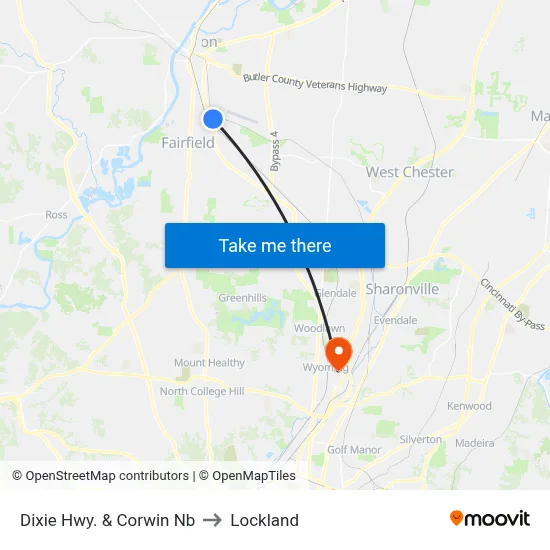 Dixie Hwy. & Corwin Nb to Lockland map