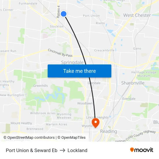 Port  Union & Seward Eb to Lockland map
