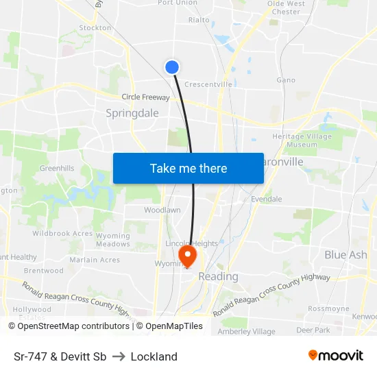 Sr-747 & Devitt Sb to Lockland map