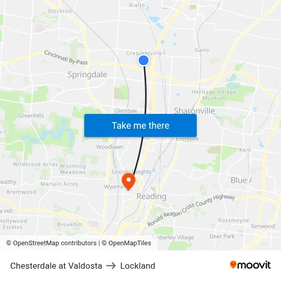 Chesterdale at Valdosta to Lockland map