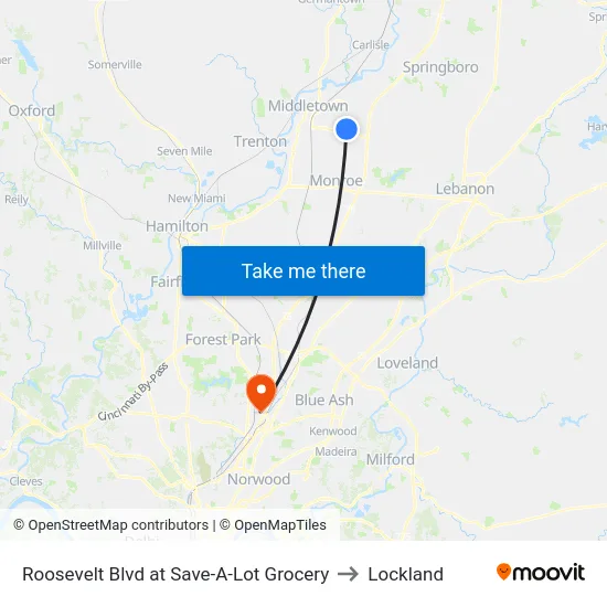Roosevelt Blvd at Save-A-Lot Grocery to Lockland map