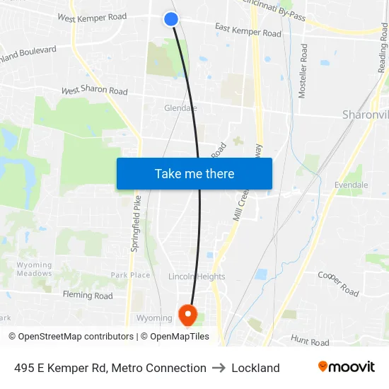 495 E Kemper Rd, Metro Connection to Lockland map