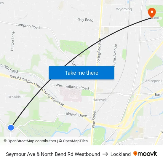 Seymour Ave & North Bend Rd Westbound to Lockland map