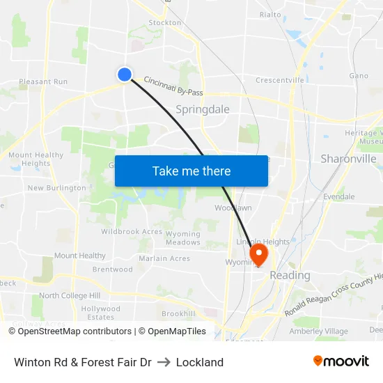 Winton Rd & Forest Fair Dr to Lockland map