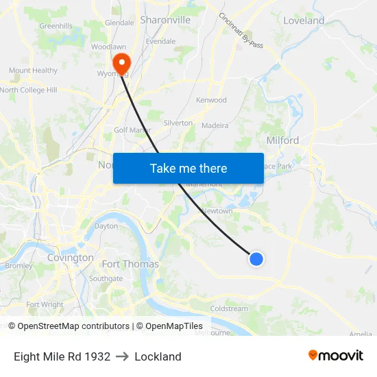 Eight Mile Rd 1932 to Lockland map